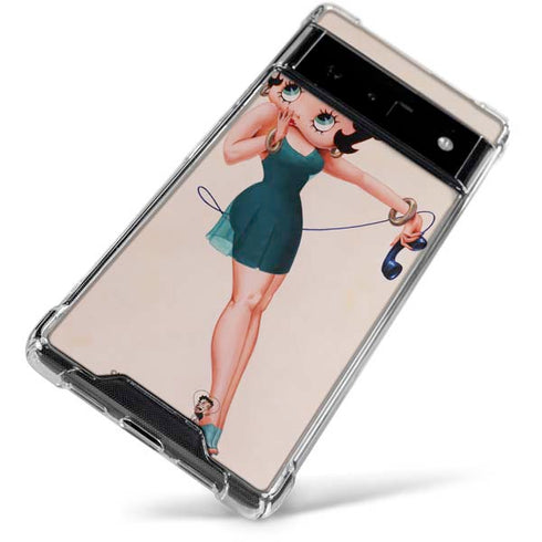 Betty Boop On the Phone Google Pixel 6 Clear Case